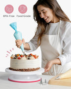 Kootek 71PCs Cake Decorating Kit, Baking Supplies Tools - Includes Cake Stand Turntable, 12 Icing Piping Tips Set, 2 Frosting Spatulas, 3 Scrapers, 50+2 Piping Bags, Coupler, Video Tutorial, Booklet