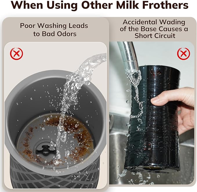 Large Electric Milk Frother and Steamer, 16.9oz/500ml Milk Steamer and Frother for Latte or Hot Chocolate, Dishwasher Safe, BPA Free, 6 Functions, Enjoy Perfect Milk Froth in 2 Min (Black-Glass)