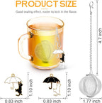 Tea Infuser 2Pack with Cat Charm -TeaSanavie Loose Leaf Tea Ball & Strainer, Premium 304 Stainless Steel Fine Mesh Tea Steeper, Cute & Functional Gift for Tea Lovers