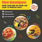 MasterChef Junior Pizza Cooking Set - 5 Pc Kit Includes Real Cookware for Kids w Recipes, Board, Roller - Make Homemade Pizza, Birthday