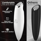 Zulay Kitchen Patented Tornado Triple Whisk Milk Frother with 4 Duracell Batteries – Handheld Foam Maker for Coffee, Lattes, Matcha & Hot Chocolate – Rich, Creamy Froth in Seconds - Blizzard White