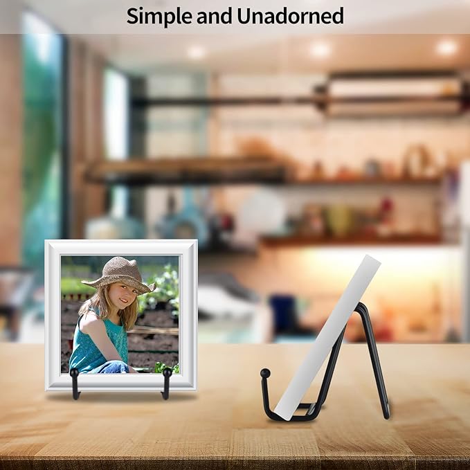 IBosins 5 Pack 3 Inch Small Plate Holder Display Stands, Mini Metal Black Frame Stand for Picture, Book, Photo Easel, Creation, Collectibles