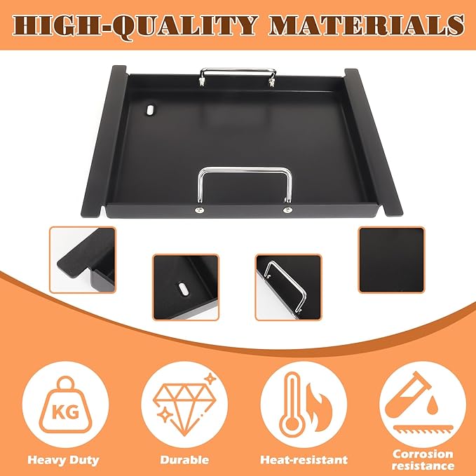Half Size Griddle for Nexgrill Replacment Parts 4 Burner 720-0830H 720-0549 720-0670C Flat Top Griddle for Nexgrill Parts 5 Burner 720-0888S 720-0888N Carbon Steel Plate for Ninja FlexFlame PG300