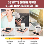 Mug Warmer - Electric Coffee Mug Warmer with Timer,Coffee Cup Warmer for Desk Auto Shut Off,Smart 6-Temperature Control, Coffee Accessories for Coffee Lovers, Pink