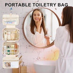 TOPEAST Travel Toiletry Bag for Women - Hanging Toiletry Bag, Personalized Initial Toiletry Bags for Traveling Women, Portable Travel Toiletry Bag for Toiletries, Cosmetics - Letter H, Blue