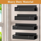 HuggieGems 4 Pack Magnetic Spice Rack Organizer for Refrigerator and Oven, Matt Black Fridge Organizers and Storage for Kitchen