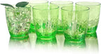 Set of 6 Hammered Style 15-ounce/430ml Acrylic Glasses Plastic Tumbler,BPA Free,Dishwasher Safe (Green)