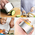 SHINEOFI 8pcs Stainless Steel Finger Guards Kitchen Hand Protectors Safety Cutting Guards for Vegetable and Fruit Chopping Dicing Cooking Tool Set