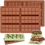 Chocolate Molds - Non-Stick Chocolate Bar Mold, Break Apart Chocolate Bar Maker Food Grade Deep Chocolate Bar Mold For Making Candy Knafeh Pistachio Chocolate Bar - Set of 2