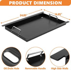 Safbbcue Griddle Insert for Ninja FlexFlame PG300 Series, Carbon Steel Nonstick Full-Size Griddle Insert with Grease Drain and Handle for Ninja Flex Flame Replacement Parts for XSKFULGRIDLE