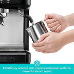 CASABREWS Ultra Espresso Machine with LCD Display, 20 Bar Espresso Maker with Powerful Milk Frother, Customizable Brewing Temperature, Barista-Level Latte and Cappuccino Machine for Home, Black