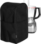 Crutello Food Processor Cover with Storage Pockets for Large Custom 11-14 Cup Processors - Compatible with Ninja Blender - Large Black Food Processor Cover