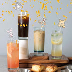 24 Pcs Winnie Bear Theme Acrylic Stirring Sticks for Coffee, Cocktail, Drinks Stirrers for Baby Shower, Christmas Party Decor