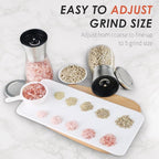 Ebaco Original Stainless Steel Salt or Pepper Grinder - Top Spice Mill with Ceramic Blades, Brushed Stainless Steel and Adjustable Coarseness By Pepper Grinder （Single Package）