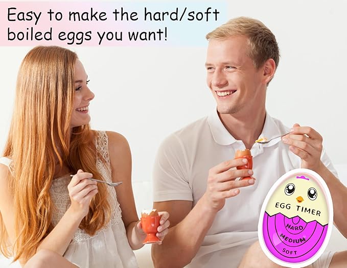 Lasubst Egg Timer for Boiling Eggs that Changes Color When Done, Purple