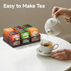Tea Bag Organizer 6 Grids. Mesh Tea Bag Holder with Handle, Teabag Holder, Tea Station Organizer for Countertop, Pantry, Kitchen, Cabinet - Black