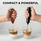 Zulay Kitchen Rechargeable Milk Frother - Dynamic - 3 Speeds, 3 Whisk Attachments, 500 mAh USB Charging, Drink Mixer For Latte, Cappuccino, Matcha, Protein Powder, Coffee Foam - Red Black