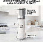 Gorgeous Salt & Pepper Grinder Set — Refillable Stainless Steel & Glass Spice Mill with Adjustable Coarseness - Perfect For Himalayan Or Sea Salts, Fresh Ground Pepper, Or Fresh Spices (2 Pack)