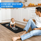HappyTrends Kitchen Mat Cushioned Anti-Fatigue Rug Non-Slip Kitchen Rugs Stain Resistant Ergonomic Comfort Mat for Floor, Office, Sink, Laundry (17.3"x 47", Black)