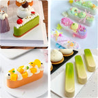 Ellipse Puff Silicone Molds, 3D Silicone Pastry Molds, Eclair Mousse Cake Baking Mold for Cake Decoration Candy Chocolate Truffle French Dessert Jelly Pudding (8-Cavity)