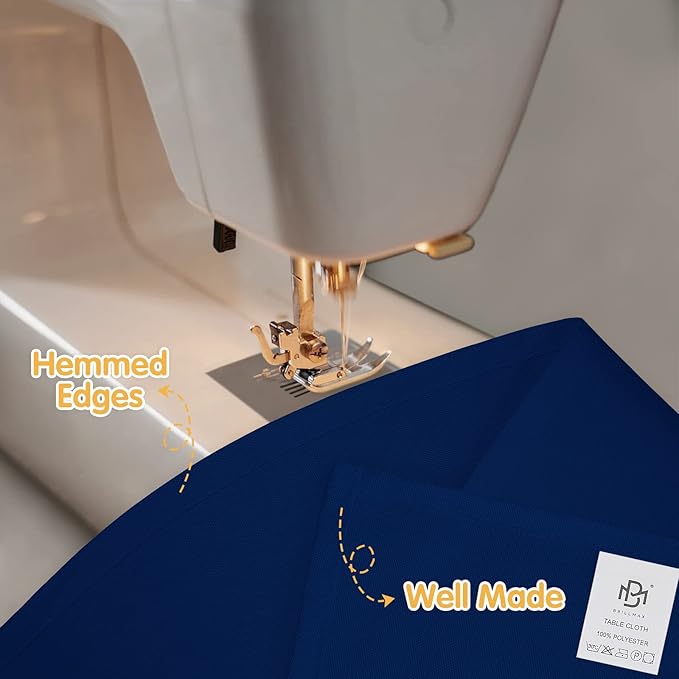 BRILLMAX 10 Pack Navy Blue Tablecloths for 6 Foot Rectangle Tables 60 x 102 Inch - 6ft Rectangular Bulk Linen Polyester Fabric Washable Cloth Cover for Wedding Reception Banquet Birthday Party