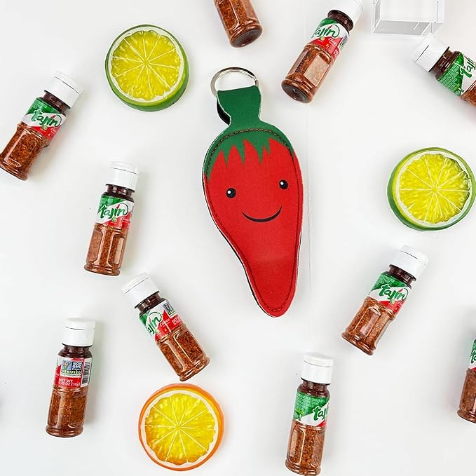 Primo Lines 15pcs Mini Tajin Bottles with 1 Keychain – 10g Chili Lime Seasoning, Mexican Spice for Fruits, Snacks, Drinks & Travel