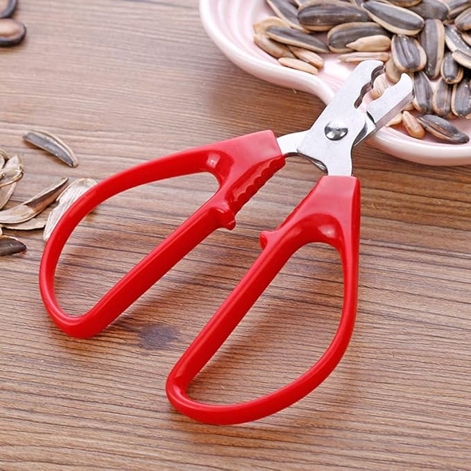 Red Peeling The Shell Nut Shell Cracker Seed Pistachio Sheller Opener Peeling Pliers Nut Crackers Artifact Stainless Steel Convenience Hard Case Buster Specialty Tools and Gadgets
