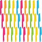 30 Pieces Kid Knife Plastic Kids Safe Knives Bulk for Real Cooking, Nylon Children Toddler Cooking Kitchen Set for Bread, Lettuce and Salad for Birthday Party Favors Supplies