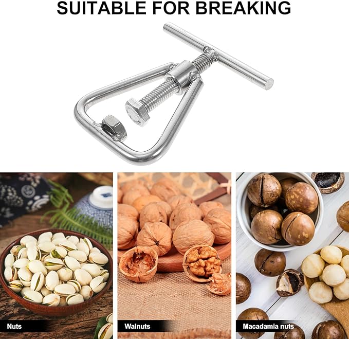 SHINEOFI Macadamia Nut Opener and Walnut Shell Opening Tool, Stainless Steel Labor-Saving Nutcracker Clamp for Kitchen Use, Sturdy Handheld Specialty Gadget for Nut Shell Opening at Home