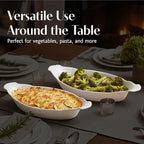 BIA Cordon Bleu Classic Bakeware Set, Oval Au Gratin Dishes - Set of 2 (24 oz & 10 oz), Microwave, Oven & Dishwasher Safe, Glossy White Porcelain for Baking & Serving - Great Gift for Home Chefs