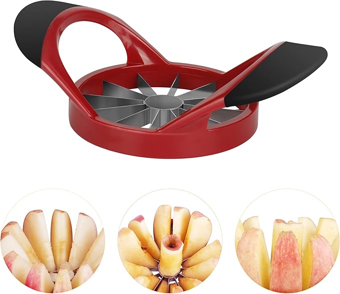 Supercenter Apple Cutter, Apple Corer and Slicer - Stainless Steel Apple Corer - 4.72 Inch Apple Slicer Tool with 12 Super Sharp Blades, lightweight Apple Slicer and Corer with Anti-slip Handle