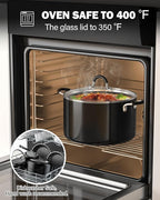Cook N Home Pots and Pans Nonstick Kitchen Cookware Sets include Saucepan Frying Pan Stockpots 8-Piece, Heavy Gauge, Stay Cool Handle, Black