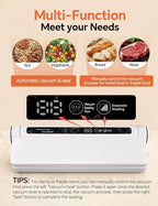 75KPa Vacuum Sealer for Food,Food Saver Vacuum Sealer Machine,Compact Lightweight,20 Vacuum Seal Bags,Digital Countdown Timer,Meat Food Storage,Home Kitchen Gadgets,Appliances