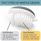Dfacio 2Pack Vegetable Brush with Dots Remover, Non-Slip Grip Potato Scrubber Veggie Brush with Flexible and Hard Bristles, for Cleaning Food, Corn Silk and Carrots