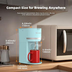Horavie Mini Single Serve Coffee Maker for K-Cup Pod and Ground Coffee, Fast Brew One Cup Coffee Machine with Descaling Reminder and Water Window, 6 to 12 oz. Brew Sizes, Light Blue