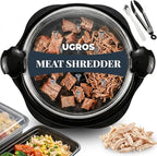 Chicken Shredder Large Tool Twist with Middle Plate, Food Tongs and Brush, Chicken Breast Shredder with Visible Anti Slip Design and Ergonomic Handles, BPA Free, Suitable for Chicken Pork Beef