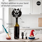 OTOTO Cork n' Roll Wine Stoppers – Set of 2, Bass & Guitar Shaped, Fun and Functional Wine Bottle Corks
