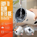 Electric Milk Frother and Steamer - 4-in-1 Automatic Coffee Steamer Frother with 10.5OZ (300ML) Capacity, Warm and Cold Foam Maker for Coffee, Latte, Cappuccino, Macchiato, and Hot Chocolate (White)