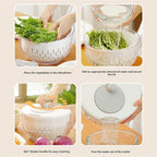 Yosoo Health Gear Salad Spinner with 5 Blades, 4500ml Multifunctional Vegetable Fruit Washing Bowl, with Strainer, for Home Kitchen