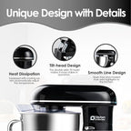 Kitchen in the box Stand Mixer - 8.5 Quart Mixing Bowl with Handle, 900 Watt Heavy Bread Dough Standing Mixers Tilt-head with Dough Hook, Whisk, Flat Beater and Splash Guard (Black)
