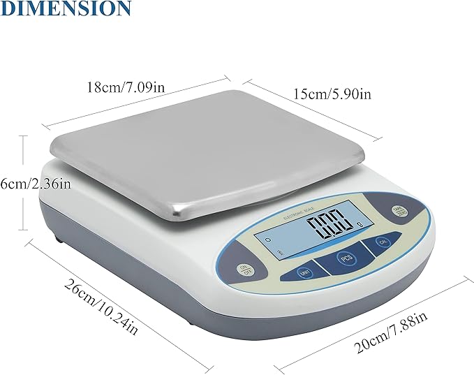 Bonvoisin Lab Scale 1000gx0.01g High Precision Electronic Analytical Balance 0.01g Accuracy Laboratory Lab Precision Scale Digital Kitchen Balance Scale Jewelry Scale Scientific Scale (1000g, 0.01g)