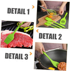 5pcs Silicone Utensil Kit Non-stick Cooking Gadgets Heat Resistant Egg Whisk and Baking Tools Set with Hanging for Kitchen Organization