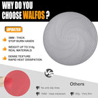 Walfos 12-Inch Silicone Microwave Mat & Pot Holders, Non-Slip Heat Resistant for Oven, Hot Pot, Bowl
