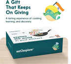 eat2explore Cooking Kits for Kids 15 Pcs – Interactive & Educational Kids Cooking Sets Real for Ages 5 and Up,3 Recipe Cards & Global Ingredients – Perfect for Families and Homeschooling (India)