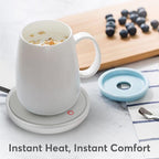 Coffee Mug Warmer with Auto Shut-Off – Compact 17W Cup Warmer for Desk with Gravity Switch – Electric Candle Warmer Plate for Jar Candles – Keeps Coffee, Tea & Drinks Warm – Safe & Durable (Silver)