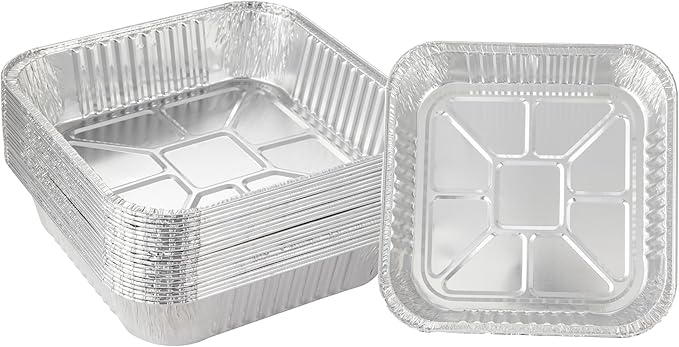 Waytiffer 10pack- 8 x 8 Aluminum foil Pans Disposable Heavy Duty Square baking Cake Pan, Cooking Tins Homemade Breads Oven Pan, Baking cake Roasting Pans