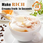 Nahida Baby Blue Milk Frother Wand for Coffee, Frother Handheld Rechargeable Electric Whisk with 3 Heads 3 Speeds Drink Mixer Coffee Frother Foam Maker For Latte, Cappuccino, Hot Chocolate, Egg