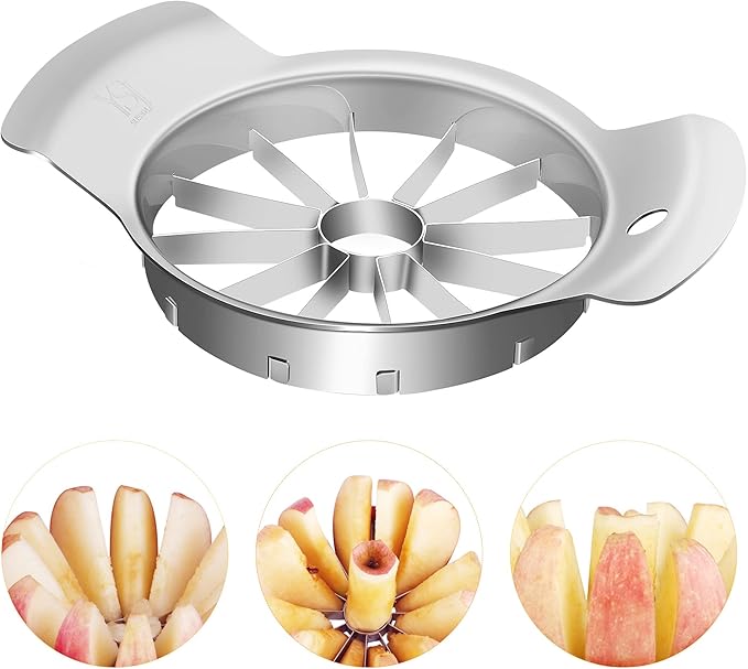Supercenter Apple Cutter and Slicer - Stainless Steel Apple Corer - 4.72 Inch Apple Corer Tool with 12 Super Sharp Blades, Lightweight Apple Slicer and Corer & Dishwasher Safe