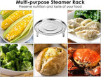 DS. DISTINCTIVE STYLE Steamer Rack 10.1 Inch 304 Stainless Steel Steaming Rack Steam Tray with Removable Legs for Steaming Crab, Tamale Cookware Instant Pressure Cooker Multi-functional Steamer Basket (Silver - 25.6 cm)