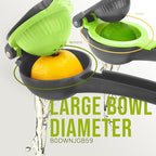 Zulay Kitchen Metal 2-in-1 Lemon Squeezer - Sturdy Max Extraction Hand Juicer Lemon Squeezer Gets Every Last Drop - Easy to Clean Manual Citrus Juicer - Easy-Use Lemon Juicer Squeezer - Gray/Lime
